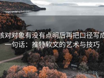 核对对象有没有点明后再把口径写成一句话：推特软文的艺术与技巧