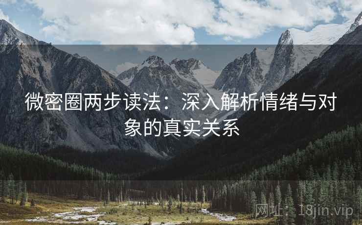 微密圈两步读法：深入解析情绪与对象的真实关系